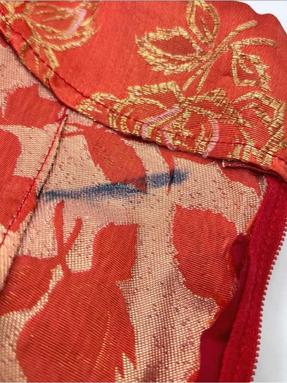 Vintage 60s Brocade Metallic Midi Column Sleeveless Floral Cocktail Dress - Picture 9 of 9